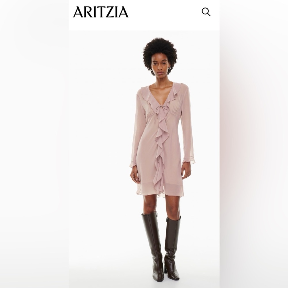 Aritzia Wilfred Frenchy dress see-through XS dusty rose